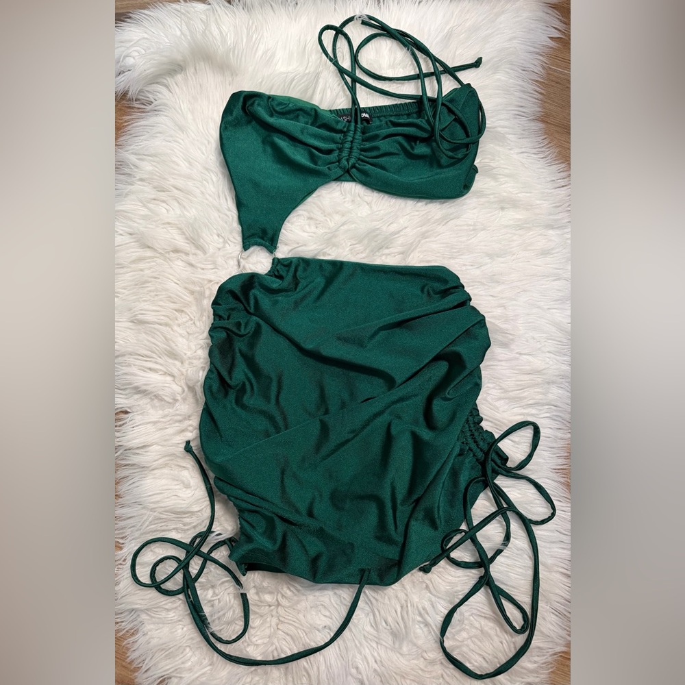 Fashion Nova Hunter Green Ciara Cut Out Dress
